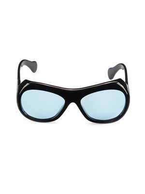 Men's Soledad 50MM Sunglasses - Black Acetate Rif Blue