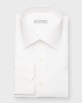 Men's Solid Barrel-Cuff Dress Shirt