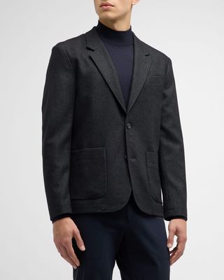 Men's Solid Flannel Blazer