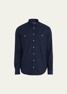Men's Solid Flannel Sport Shirt