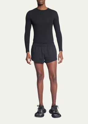 Men's Solid Fleece Running Shorts