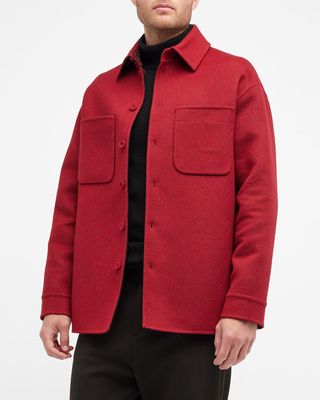 Men's Solid Fleece Short Coat