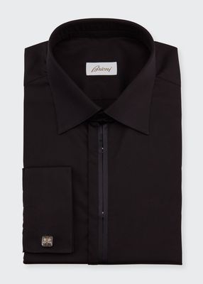 Men's Solid Formal Dress Shirt with Piping