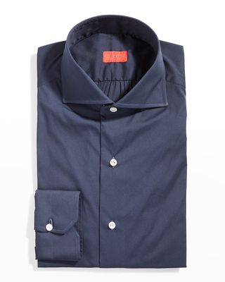 Men's Solid Long-Sleeve Cotton Dress Shirt