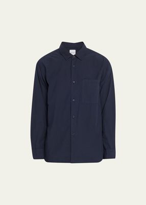 Men's Solid Poplin Button-Down Shirt