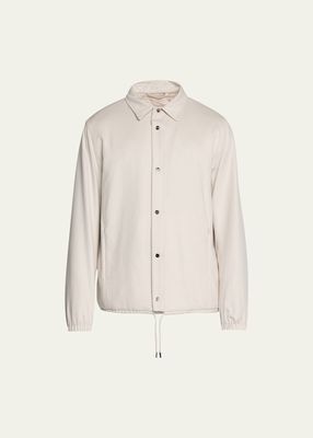 Men's Solid Silk-Cashmere Overshirt