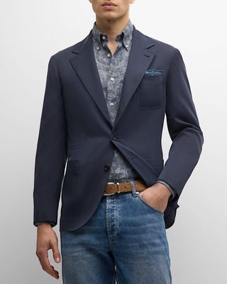 Men's Solid Silk Sport Coat