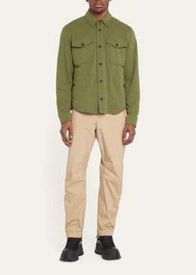 Men's Solid Snap-Front Overshirt