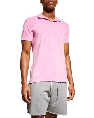 Men's Solid Terry Toweling Polo Shirt