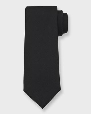 Men's Solid Wool-Cotton Tie