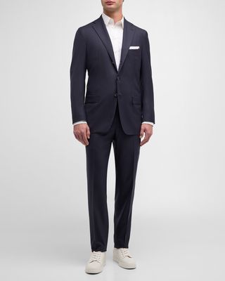 Men's Solid Wool-Silk Twill Suit