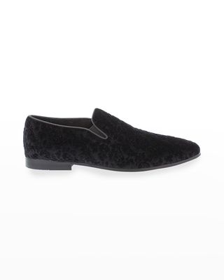 Men's Sonoma Floral Skull-Embossed Velvet Loafers