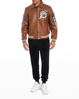 Men's Speed Tiger A-2 Leather Bomber Jacket