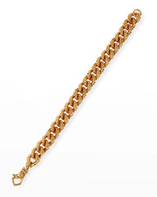 Men's Spiky Curb Chain Bracelet, Golden