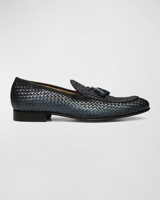 Men's Spirro Woven Leather Tassel Loafers