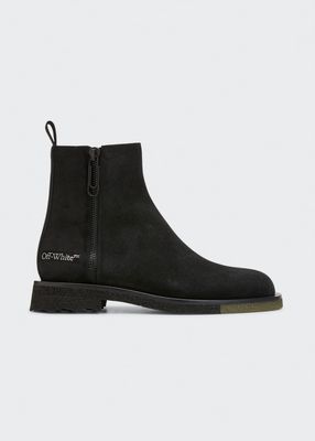 Men's Sponge-Sole Leather Ankle Boots