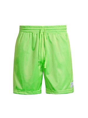 Men's Sport Mesh Athletic Shorts - Neon Green Turquoise - Size Small - Neon Green Turquoise - Size Small