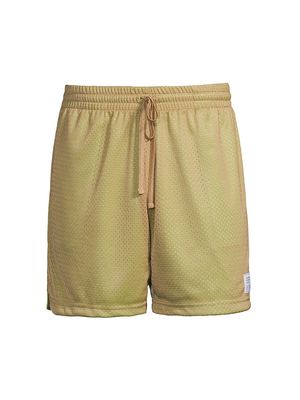 Men's Sport Mesh Athletic Shorts - Tan Neon Green - Size Small - Tan Neon Green - Size Small