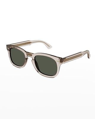 Men's Square Keyhole Acetate Sunglasses