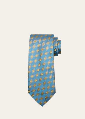 Men's Square-Printed Silk Tie