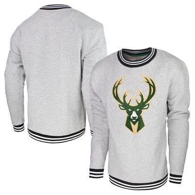 Men's Stadium Essentials Black Milwaukee Bucks Club Level Pullover Sweatshirt