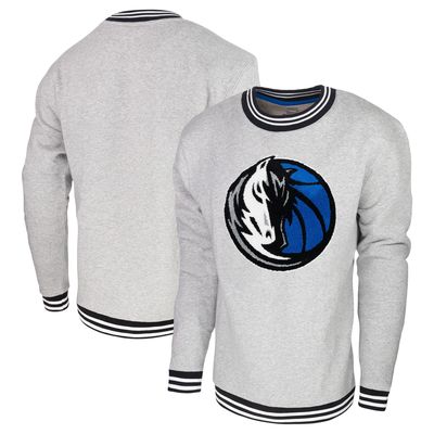 Men's Stadium Essentials Heather Gray Dallas Mavericks Club Level Pullover Sweatshirt