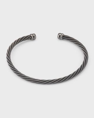Men's Stainless Steel Cable Cuff Bracelet