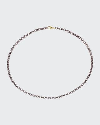 Men's Stainless Steel Chain w/ 18k Gold, 22"L, Rose