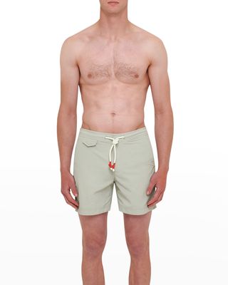 Men's Standard Solid Stripe-Cord Swim Shorts