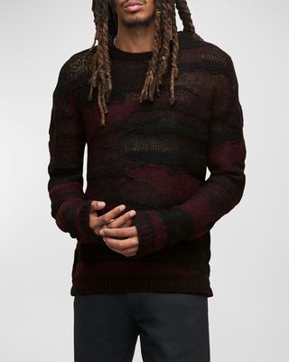 Men's Stanly Bicolor Open-Knit Sweater
