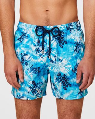 Men's Starlettes and Turtles Tie-Dye Swim Shorts