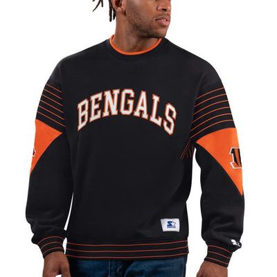 Men's Starter Black Cincinnati Bengals Face-Off Pullover Sweatshirt
