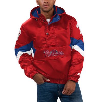 Men's Starter Black Philadelphia Phillies Force Play II Half-Zip Hooded Jacket