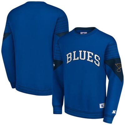 Men's Starter Blue St. Louis Blues Faceoff Pullover Sweatshirt