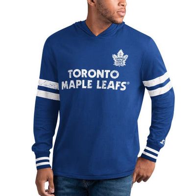 Men's Starter Blue Toronto Maple Leafs Offense Long Sleeve Hoodie T-Shirt in Royal