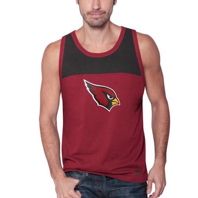 Men's Starter Cardinal/Black Arizona Cardinals Logo Touchdown Fashion Tank Top