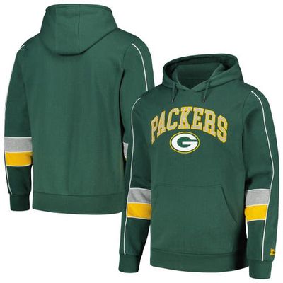 Men's Starter Green Green Bay Packers Captain Pullover Hoodie