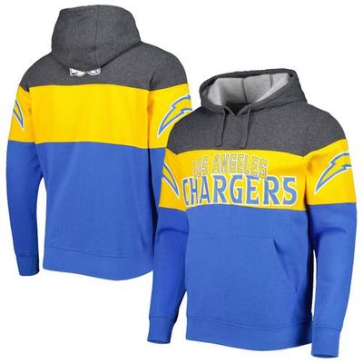 Men's Starter Heather Charcoal/Powder Blue Los Angeles Chargers Extreme Pullover Hoodie in Heather Gray