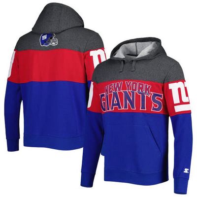 Men's Starter Heather Charcoal/Red New York Giants Extreme Pullover Hoodie in Gray