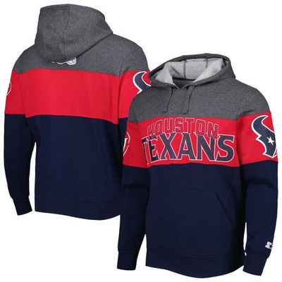 Men's Starter Heather Gray/Navy Houston Texans Extreme Pullover Hoodie