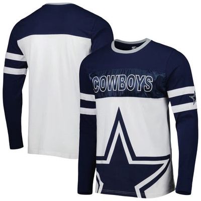 Men's Starter Navy/White Dallas Cowboys Halftime Long Sleeve T-Shirt