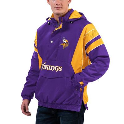 Men's Starter Purple/Gold Minnesota Vikings Home Team Half-Zip Hoodie Jacket