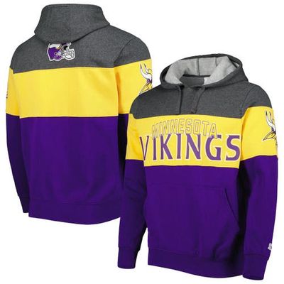 Men's Starter Purple/Heather Charcoal Minnesota Vikings Extreme Pullover Hoodie