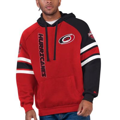 Men's Starter Red/Black Carolina Hurricanes Gauntlet Pullover Hoodie