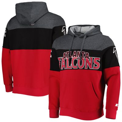 Men's Starter Red/Heather Charcoal Atlanta Falcons Extreme Pullover Hoodie