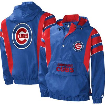 Men's Starter Royal Chicago Cubs Impact Hoodie Half-Zip Jacket