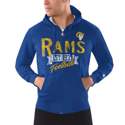 Men's Starter Royal Los Angeles Rams Domestic Post Season Full-Zip Hoodie