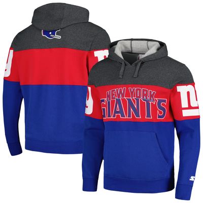 Men's Starter Royal/Red New York Giants Extreme Pullover Hoodie