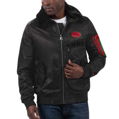 Men's Starter x Ty Mopkins Black San Francisco 49ers Black History Month Satin Full-Zip Jacket