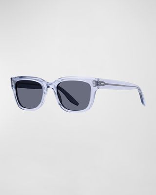 Men's Stax Clear Plastic Rectangle Sunglasses
